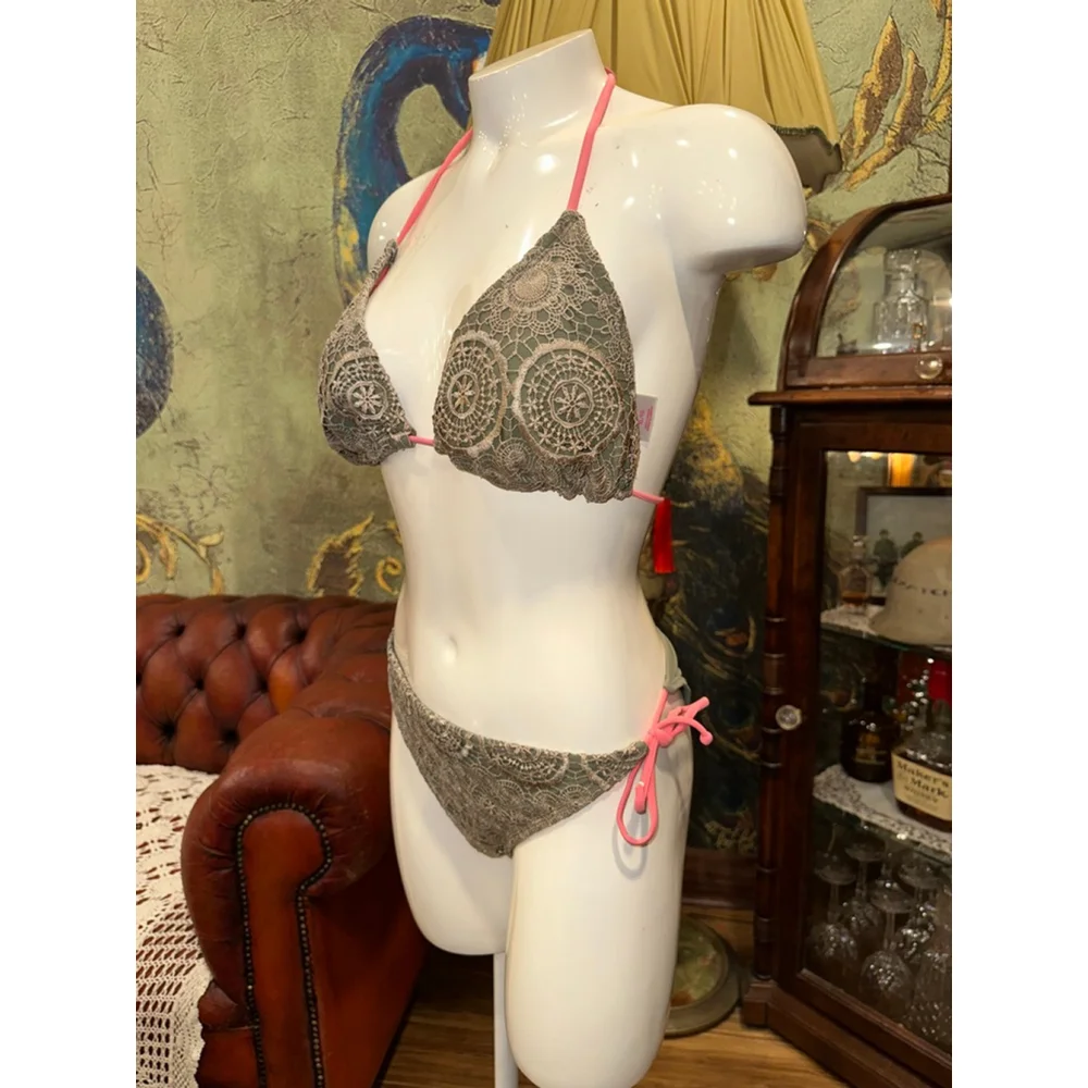 Xhilaration Bikini Women's XL Green and Pink